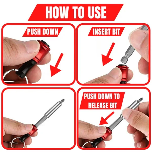 1/4" Hexagonal Screwdriver Bit Holder Key Rings - Image 10