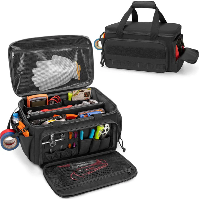 🔥Ultimate Heavy-Duty Canvas Tool Bag with MOLLE System | Professional Organizer & Multi-Pocket Technician Carrier - Image 6