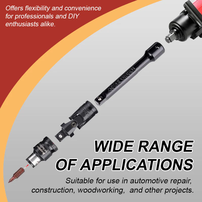 18-piece Adapter Set (Extension Bars/Universal Joints/Reducer Adapters/ Socket Adapters) - Image 6
