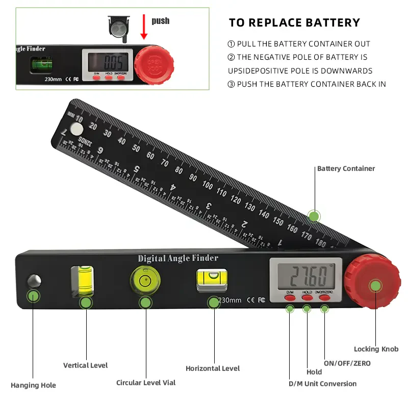 4-in-1 Digital Angle Finder Ruler with Level - Image 7