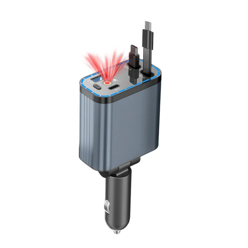 ✨ Ultra-fast 4-in-1 Car Charger 90W – With Retractable Cables & Ambient Starlight 🚗🌌 - Image 2