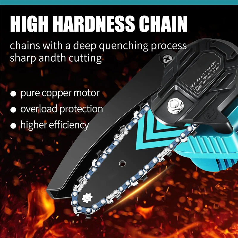6-Inch Cordless Mini Chainsaw with 20V Battery - Image 3