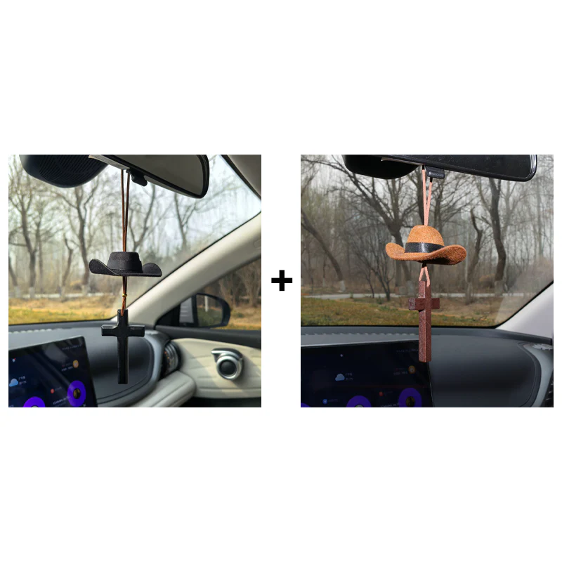 Cowboy Hat & Cross Car Charm - Image 11