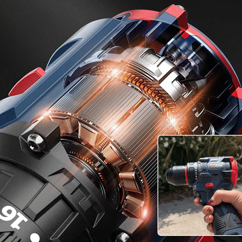 Electric Drill & Screwdriver with Removable Chuck - Image 2