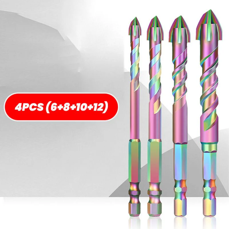 4pcs Titanium Coated Spiral Four-blade Eccentric Drill Bits - Image 12