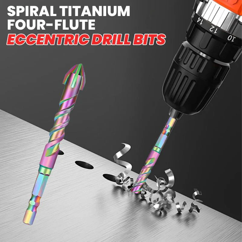 4pcs Titanium Coated Spiral Four-blade Eccentric Drill Bits - Image 2