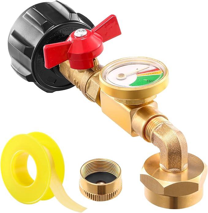 🔥 50% off for a limited time in the winter 🌟🎄 Top of the Line Propane Fill Elbow Adapter with Tank Pressure Gauge - Image 5