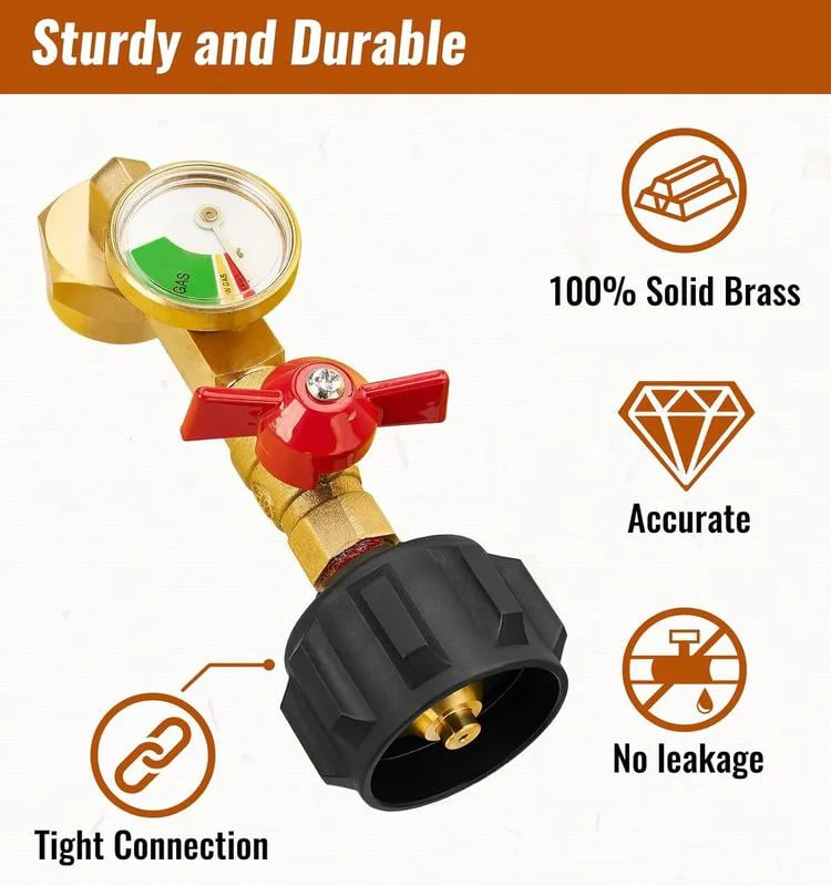 🔥 50% off for a limited time in the winter 🌟🎄 Top of the Line Propane Fill Elbow Adapter with Tank Pressure Gauge - Image 8