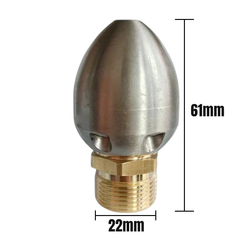 Heavy-Duty Torpedo-Shaped Jet Nozzle for High-Flow Drain Cleaning - Image 8