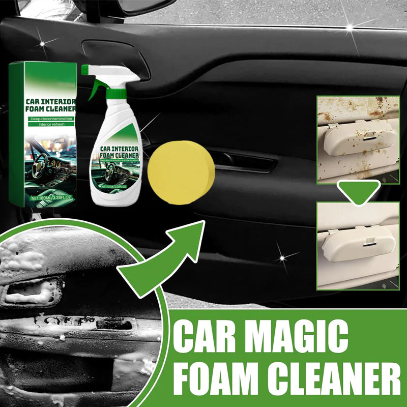 🌟BUY 1 GET 1 FREE🌟Effective Car Interior Foam Cleaner with Sponge - Image 2