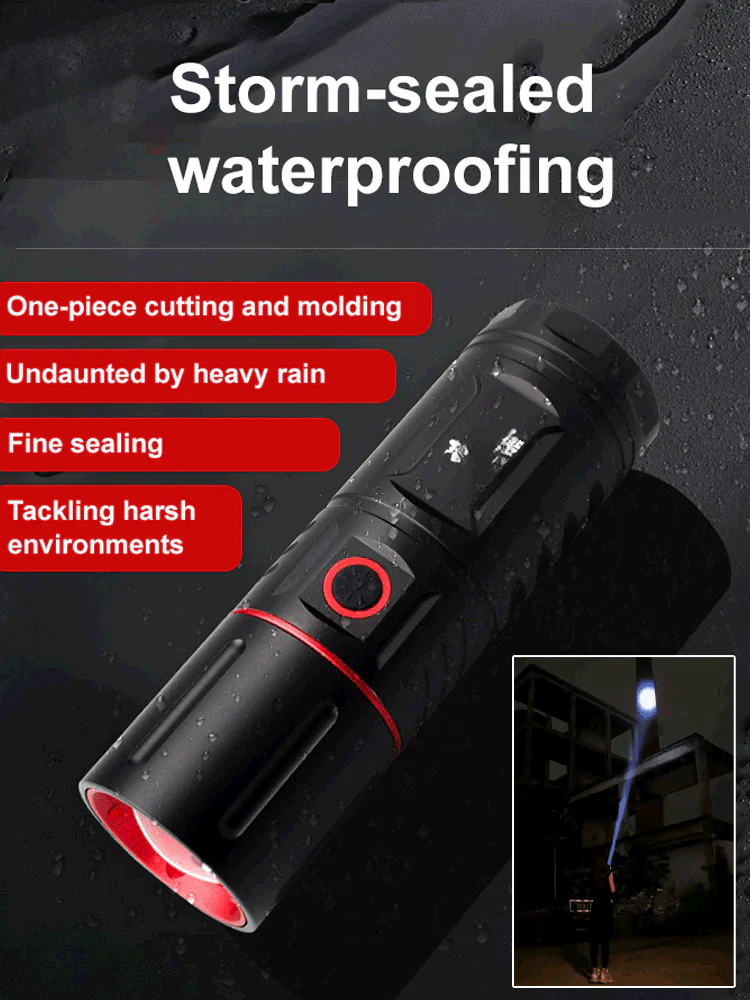Telescopic Zoom Long-Range Outdoor Bright Flashlight - Image 2