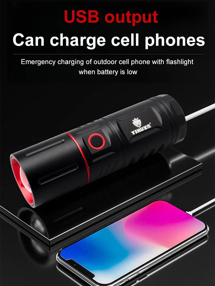 Telescopic Zoom Long-Range Outdoor Bright Flashlight - Image 5