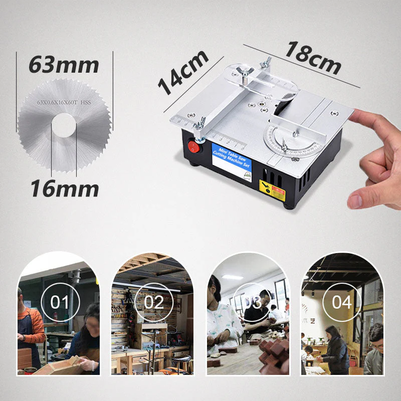 Multipurpose Speed Adjustable Mini Table Saw Cutting Machine Set - Image 8