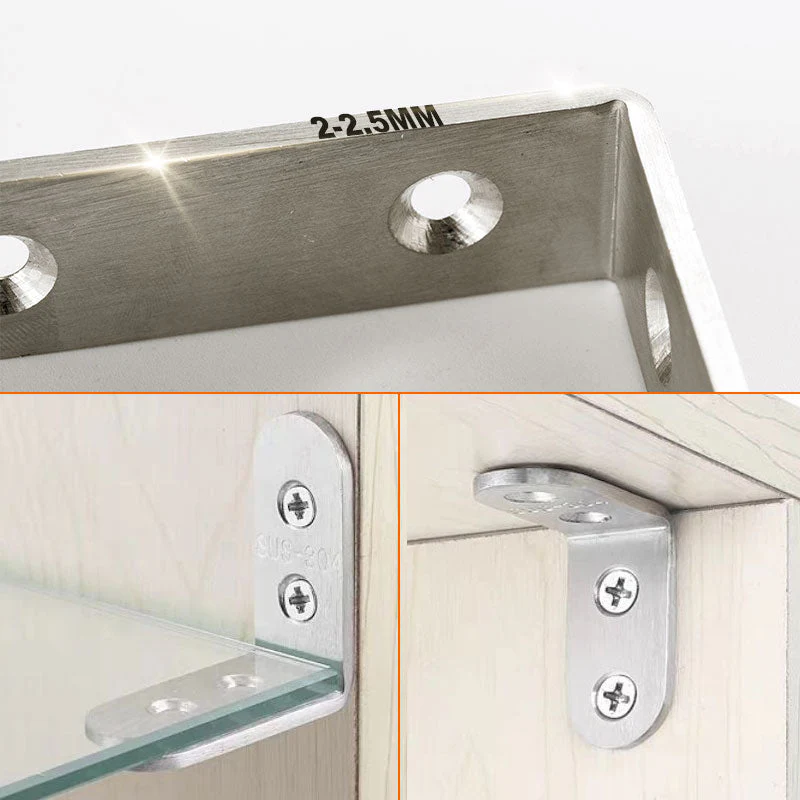 4-Pack Stainless Steel Corner Braces - Comes with 30 PCS Screws - Image 5