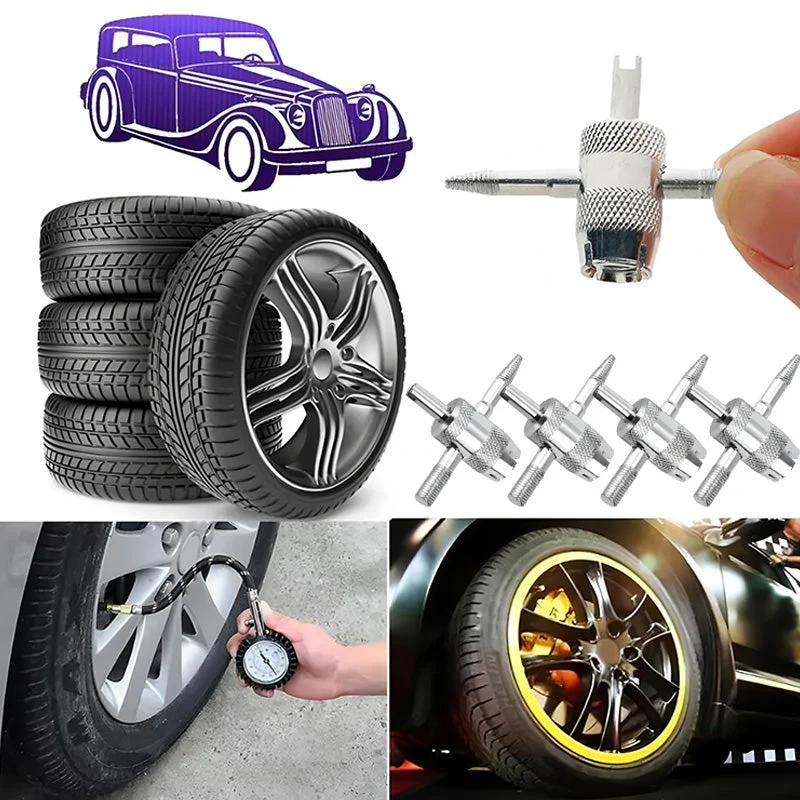 5PCS 4-Way Tyre Valve Removal Tool for Car - Image 12