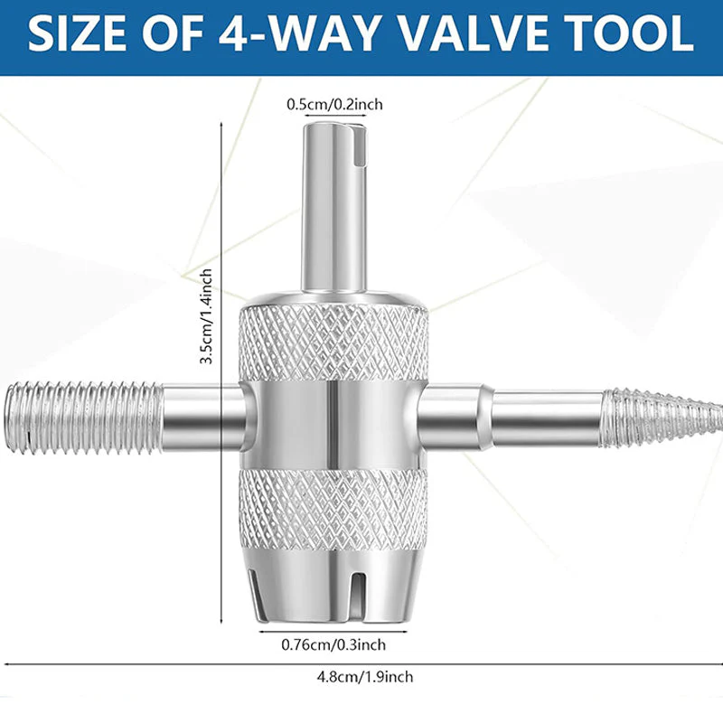 5PCS 4-Way Tyre Valve Removal Tool for Car - Image 14