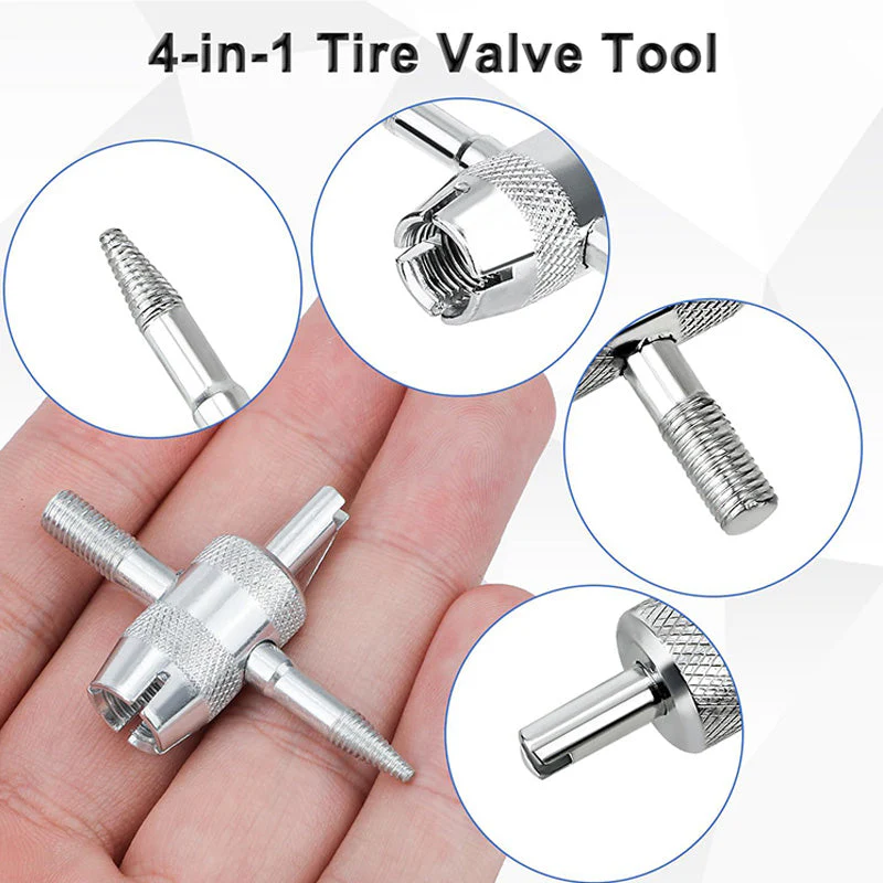 5PCS 4-Way Tyre Valve Removal Tool for Car - Image 2