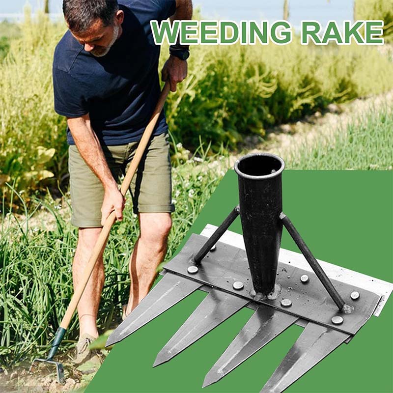 Heavy-Duty Steel Garden Weeding Rake - Image 3