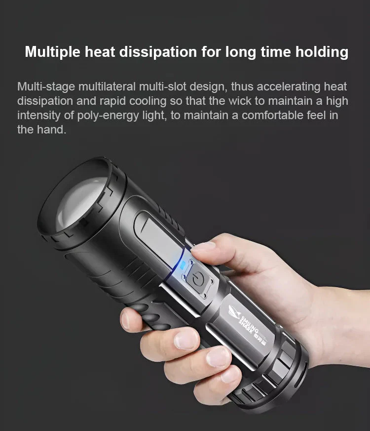 White Laser Telescopic Zoom Flashlight - Image 4