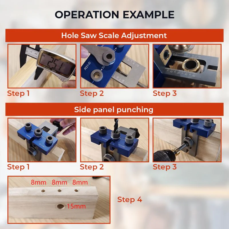 Pousbo® 3-in-1 Woodworking Drilling Guide Locator - Image 9