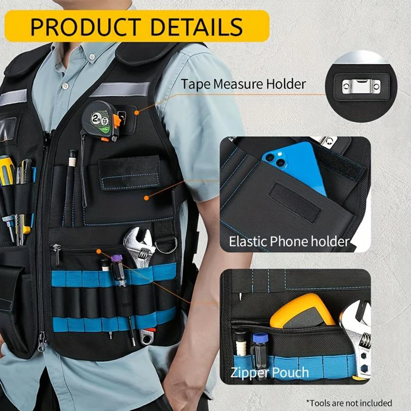 ⏰Adjustable Lightweight Construction Work Tool Vest - Image 4