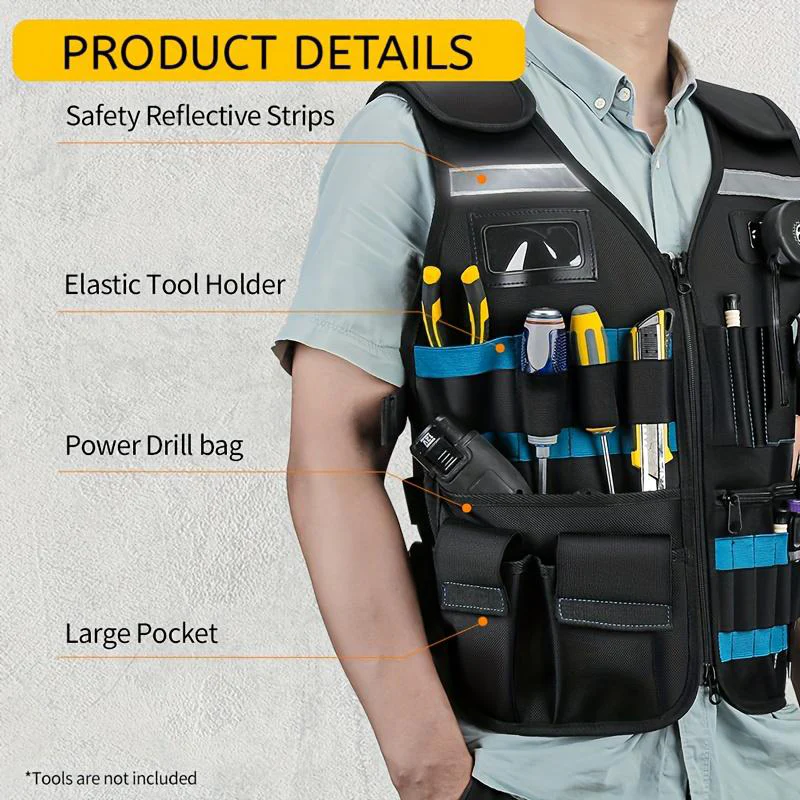 ⏰Adjustable Lightweight Construction Work Tool Vest - Image 5